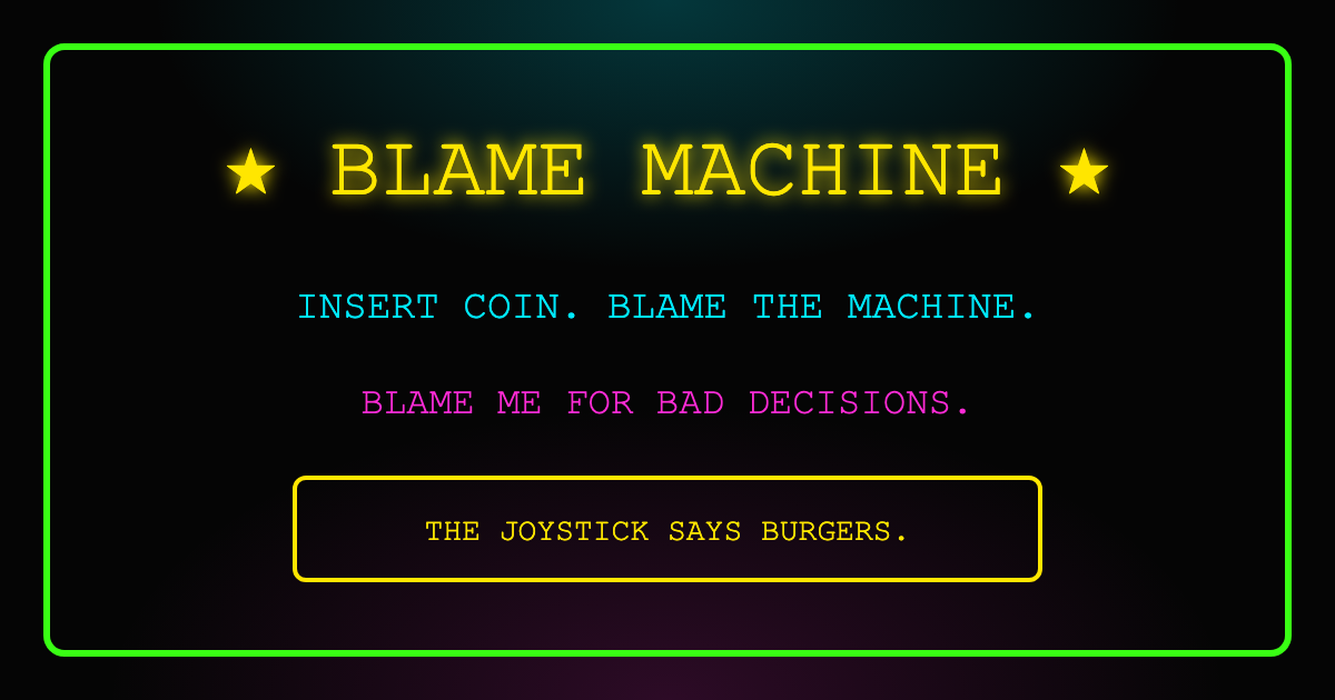Blame Machine title card